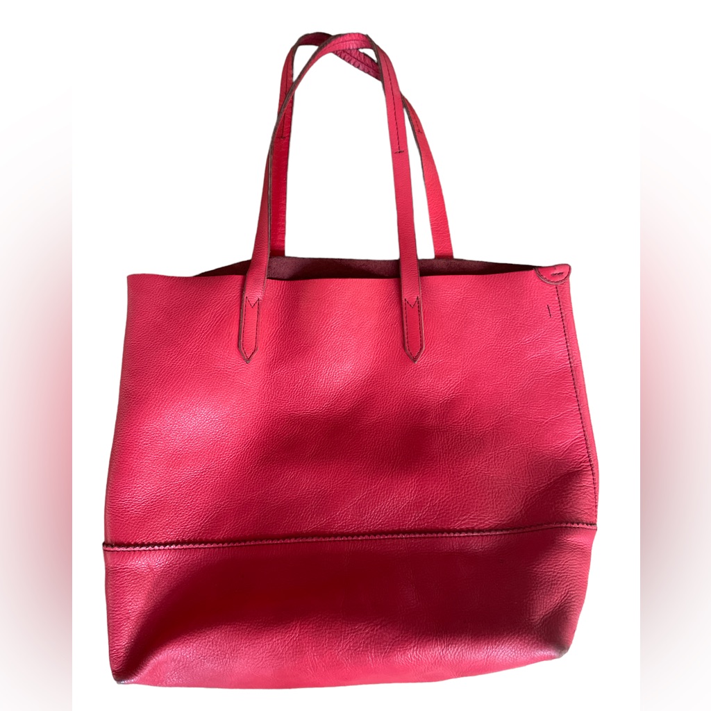 J Crew Leather Tote (Red)